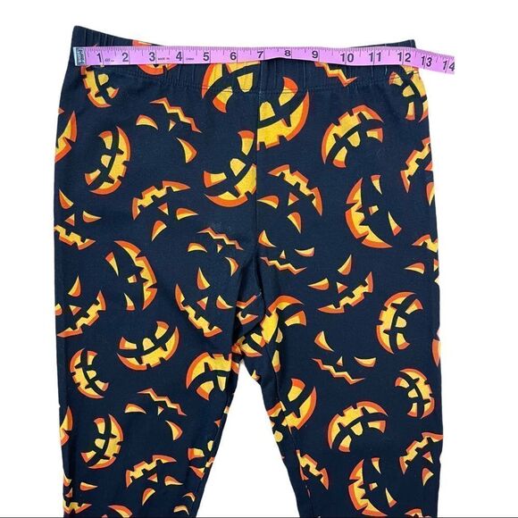 No Boundaries Halloween Pumpkin Jack-o’-lantern Size Small Leggings Stretch EUC - Picture 5 of 7